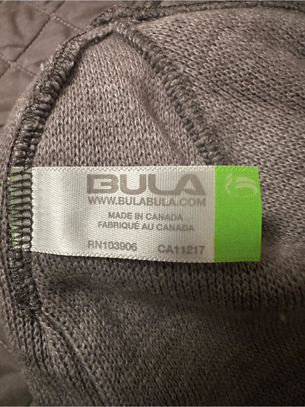 BULA Striped Knit Beanie - Gray & Green